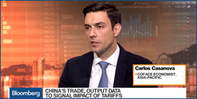 Live interview with Bloomberg - Coface Asia Pacific Economist, Carlos Casanova discusses deterioration in credit risks in China